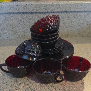 Anchor Hocking Ruby Red Dinnerware Set
